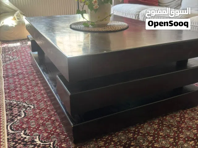 طقم طاولات صالون 1 وسط + 2 كورنر خشب اصلي ثقيل وفخم  Living Room Wooden Coffee Tables