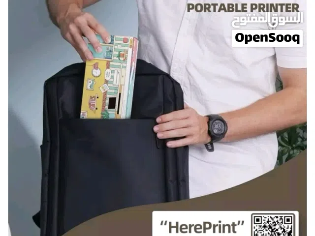 طابعة محمولة من شركة HPRT تعمل بدون احبار ورق متوفر وسعر زهيد جدا تصل الى الزبون  5 رورات ورق