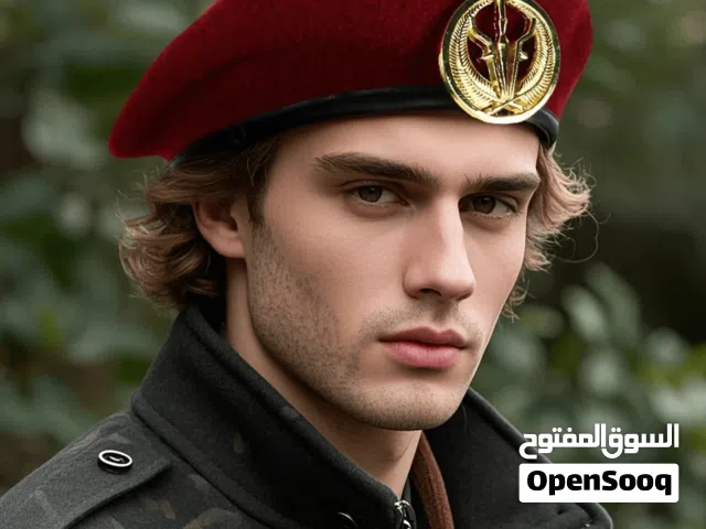 بوريه بورية بيريه القائد قبعه طاقيه اخضر اسود احمر عسكري جيش قائد فريق