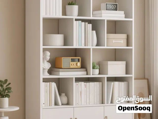 مكتبة كتب ، خشب MDF سمك 13 ملم    القياسات :  العمق 25 سم * العرض 100 سم * الارتفاع 180 سم