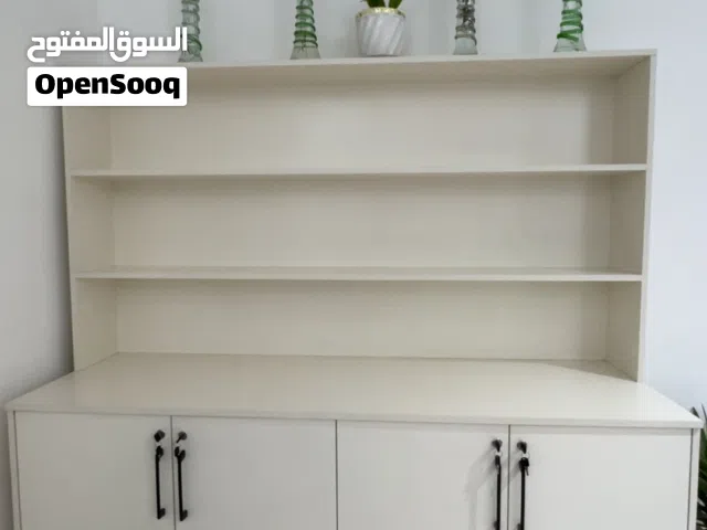 ميز خزن وكاشير (رسبشن) اللون اوف وايت