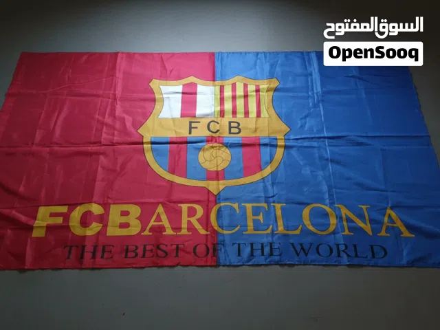علم نادي برشلونة (FC Barcelona) - مقاس كبير - بحالة ممتازة (شبه جديد)