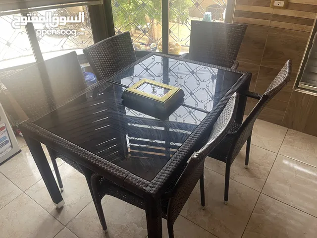 طاولة سفرة ريتان مع كراسي للبيع