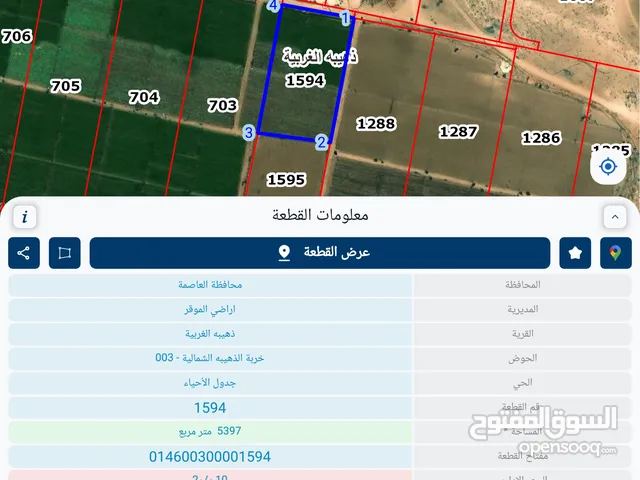 للبيع قطعه ارض 5.4 دونم الذهيبه الغربيه بجانب نقابه المهندسين حوض خربه ذهيبه الشماليه قوشان مستقل
