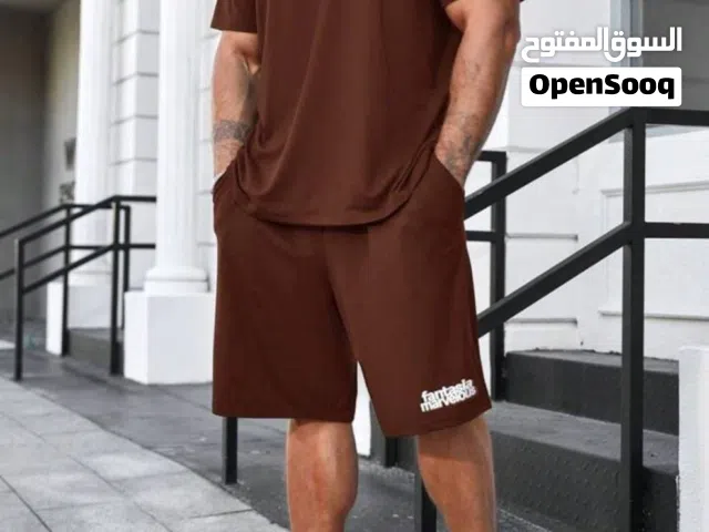 ترينينغ رجالي صيفي  تيشيرت + شورت ستايل رياضي أنيق وكواليتي عالي    خامة مريحة قماش قطن  وب