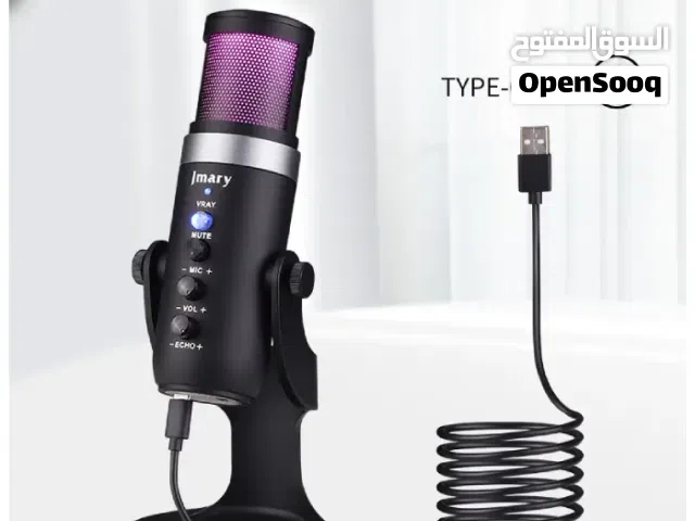 مايكروفون كمبيوتر لابتوب تلفون تسجيل صوت بث مباشر  USB و TYPE-C  يو اس بي تايب سي