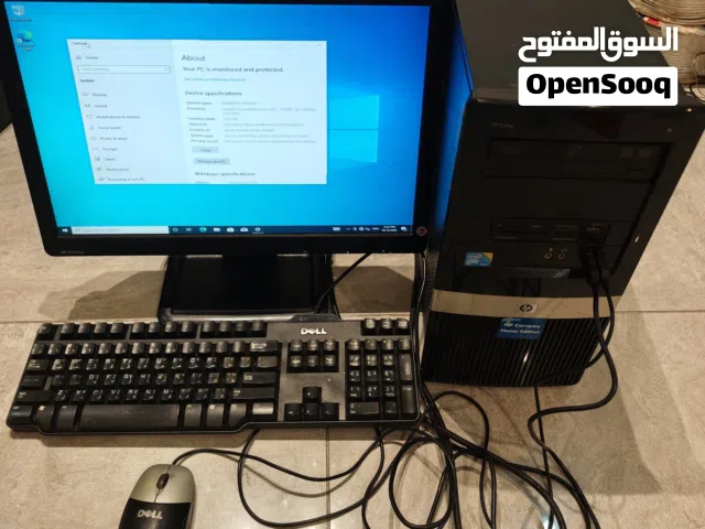 للبيع كمبيوتر hp مع جميع الملحقات مفرمت وجاهز للاستعمال
