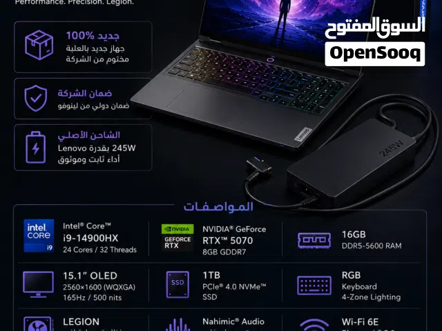 Lenovo Legion 5/ RTX5070/ I9 14HX / OLED 165HZ / 1TB / RAM 16GB