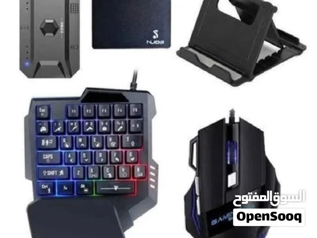 مجموعة ألعاب الهاتف المحمول 5 Mipro في 1 مع لوحة مفاتيح RGB وماوس ومحول Android - أسود