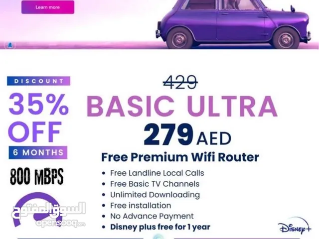 Fiber optic 800 Mbps unlimited Tv Landline free activation and free first month