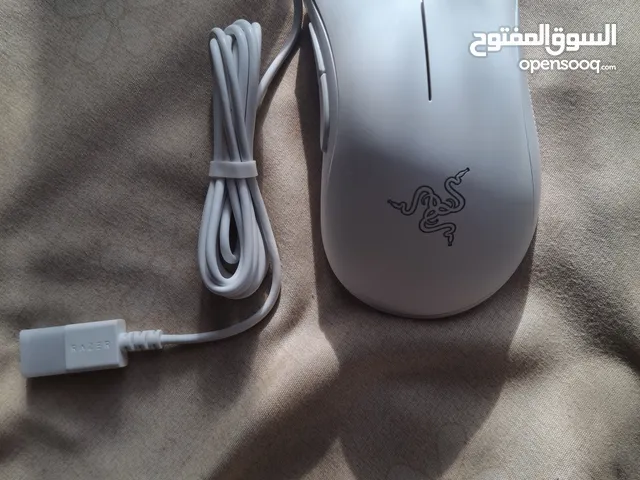 "ماوس Razer DeathAdder Essential للبيع – إصدار الألعاب الاحترافي، اللون الأبيض النادر، مستشعر 6400 D