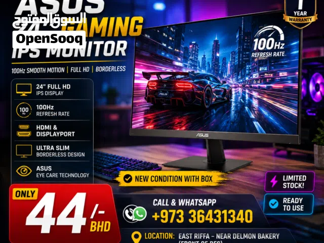 Special Offer New ASUS Gaming 24 IPS FHD Monitor 100Hz (1 Year Warranty) Input: HDMI & DP