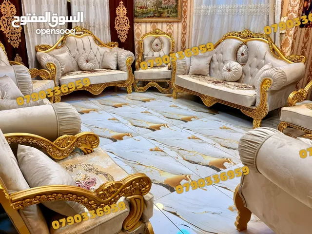 طقم كنب مصري 14 مقعد خشب زان واسفنج ضغط عالي