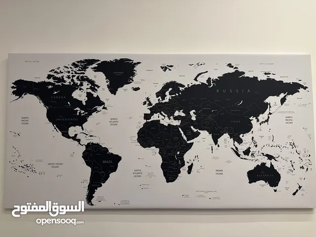 ‎لوحة خريطة العالم عالية الوضوح حجم 2*1.8م World map painting with high resolution size 2*1.8m