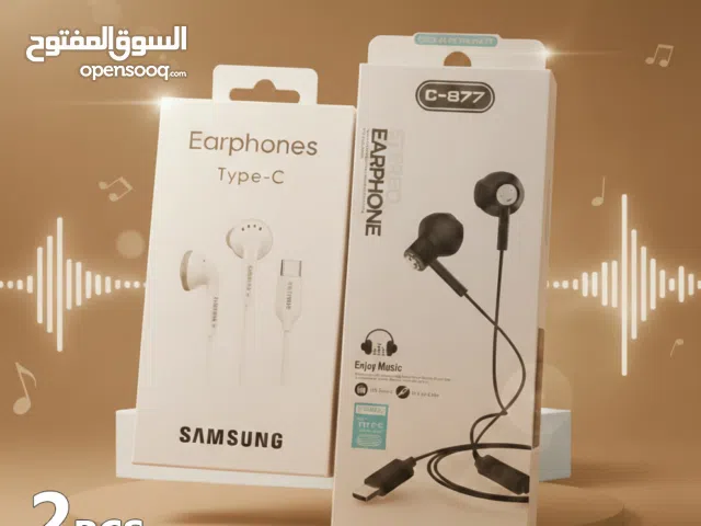 سماعتان Type C – Son Clair & Puissant, جودة عالية ومريحة – للموسيقى والمكالمات