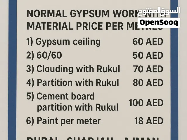Maintenance & Gypsum Work in Dubai  We do all kinds of home & office maintenance and gypsum