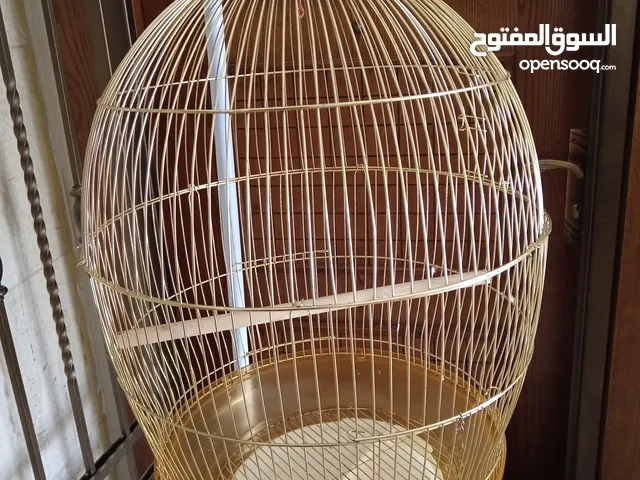 قفص عصافير معلفين مع ستاند