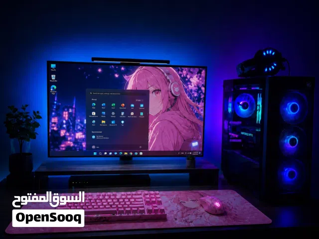 حاسبة pc للألعاب والتصميم (فقط كيس) بكرت rx580 8gb (سعر بي مجال) قطع جديدة ممتعبتها بس تصميم