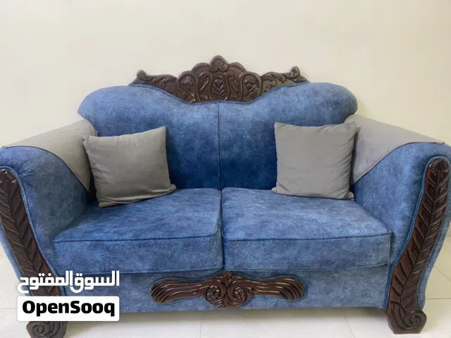 طقم كنب زان مستعمل آش استعمال بسيط جدا جدا لون تركوازي جميل