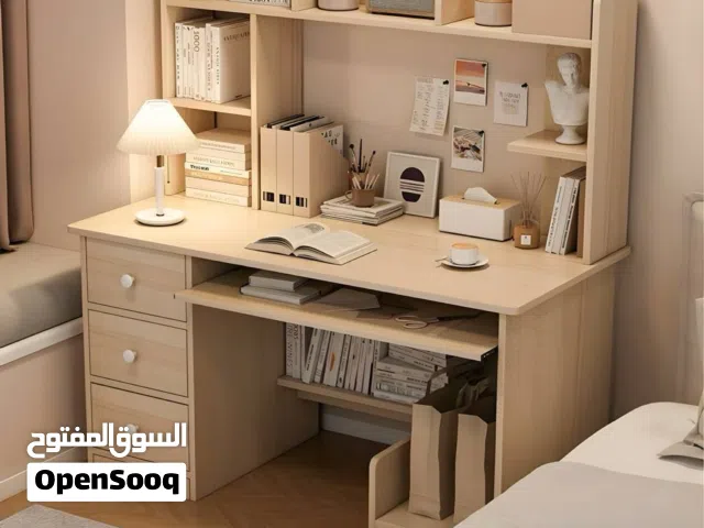 ميز دراسة خشب مكتبي يحتوي رفوف تصميم جميل ابعاد 92*60*120 CM سعر 105 ححز واستفسار راسلوني خاص