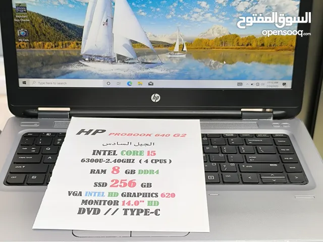 HP PROBOOK 640 G2 المعالج: Intel Core i5 الجيل السادس الرام: 8GB DDR4 التخزين: SSD 256 GB