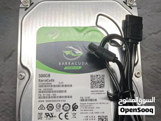 للبيع هارد ديسك داخلي Seagate BarraCuda بمساحة 500 جيجابايت - بحالة ممتازة مع كيبل ساتا