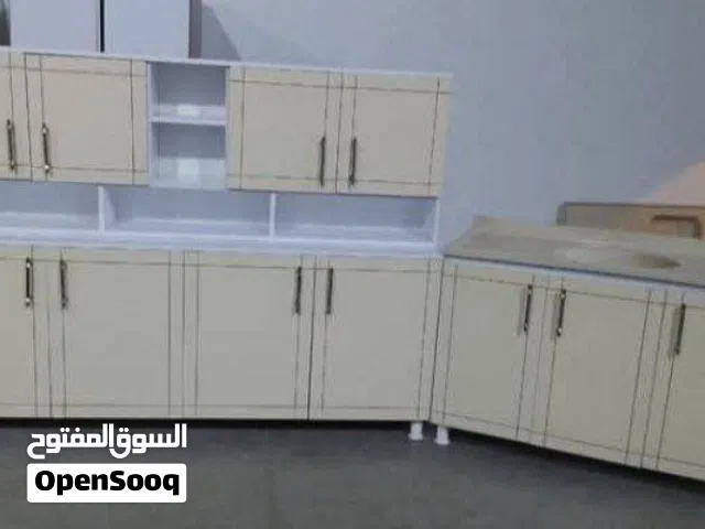 كاونتر mdf القياس مترين ارضي وملحق مع سنك متر و20