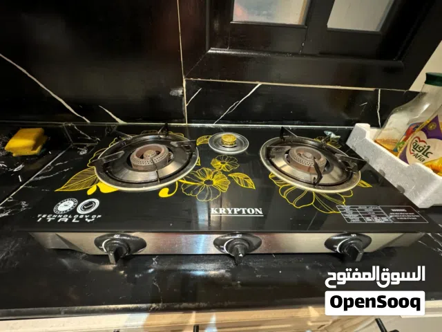 New Gas Stove Krypton KNGC6060 7mm Tempered Glass 3 Burners With Regulator And Pipe