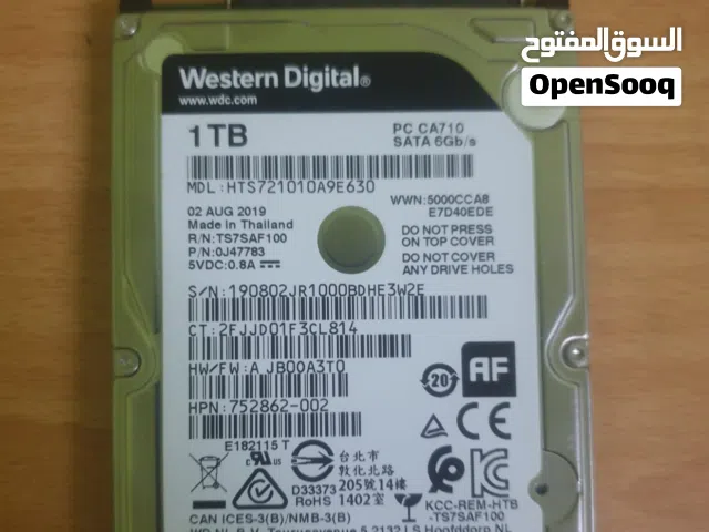 WD Black 1TB HDD SATA 2.5" 7200RPM 6GB/s (lightly used, perfect condition)