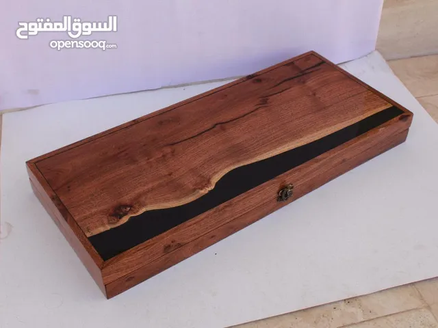 Wood and resin backgammon board