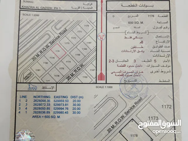 اراضي للبيع  الخضراء الجديدة السويق الاقرب للعمران