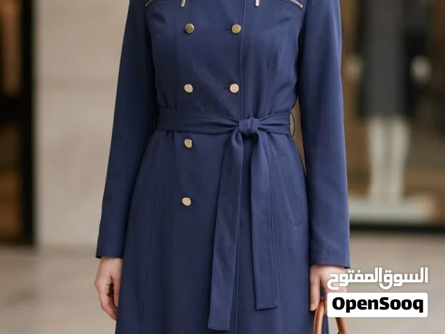 ترانشكوت كحلي جديد تماما بورقتو خامة تركية ممتازة بسعر لقطة الواقع نفس الصور جددي خزانتك بسعر مقبول