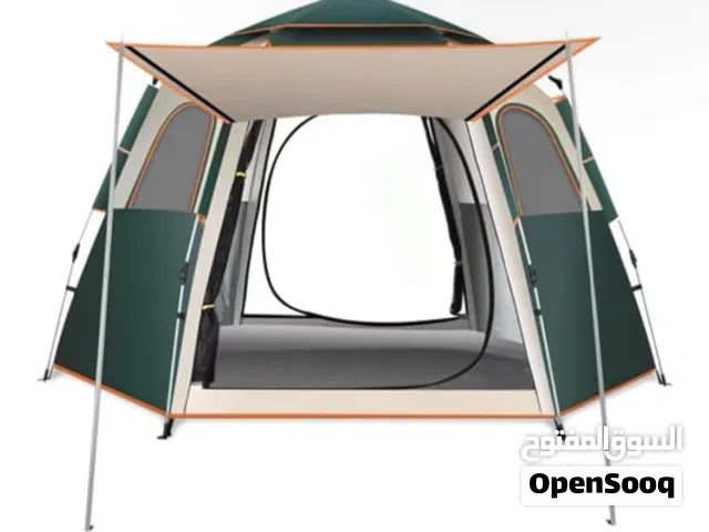 Family 4-6 Person Camping Tent with Sun Canopy - Easy Setup