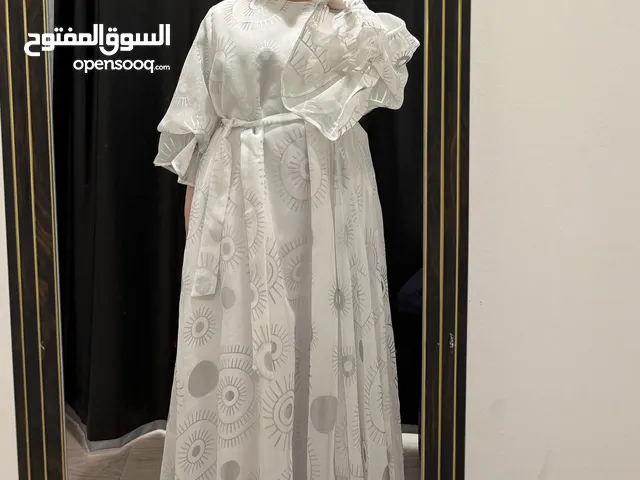 White and silver long dress