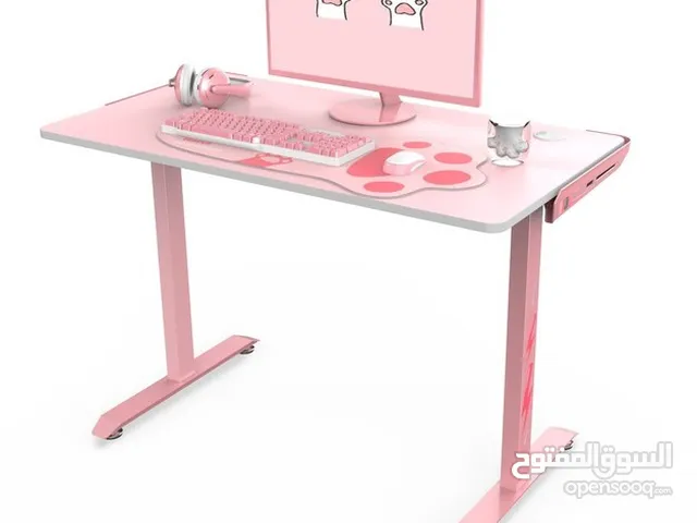 Pink gaming chair, pink gaming table