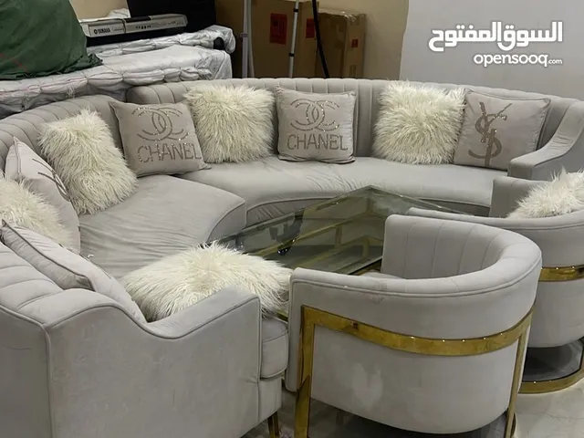 sofa  with the golden Center Table