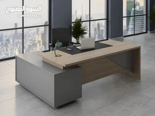 مكتب مدير +جانبية +ادراج +طاولة قهوة هديه والتوصيل مجاني متوفر عدة الوان وموديلات حسب الطلب