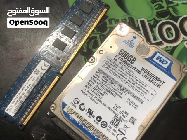 هاردسك HDD 500GB و RAM 2GB DDR3