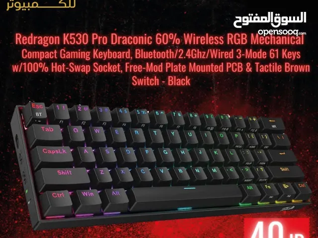 Redragon K530 Pro Draconic 60% Bluetooth/2.4Ghz/Wired - Brown Switch
