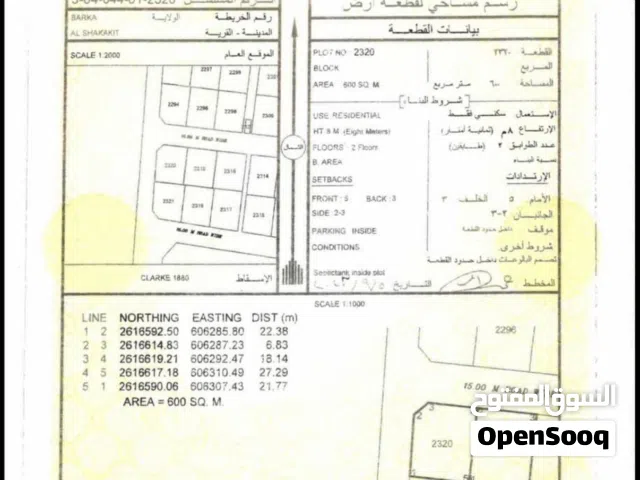 ارض سكنيه كورنر في بركاء الشخاخيط