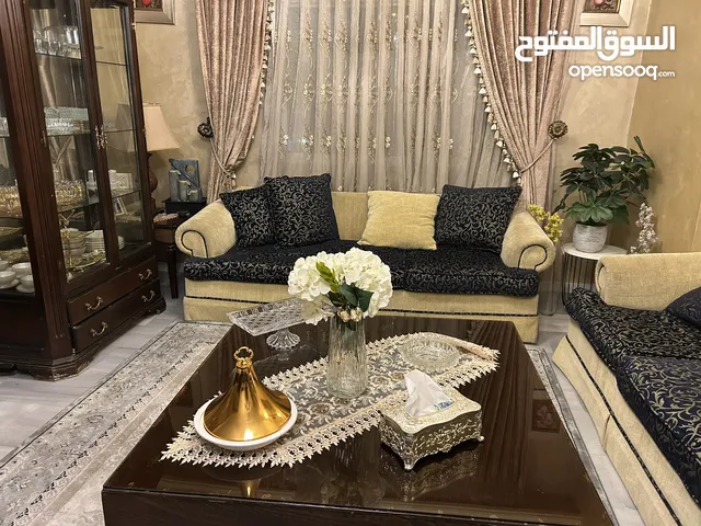 طقم صالون 7 مقاعد موديل حديث قماش تركي خشب سويد بسعر مغري جدا