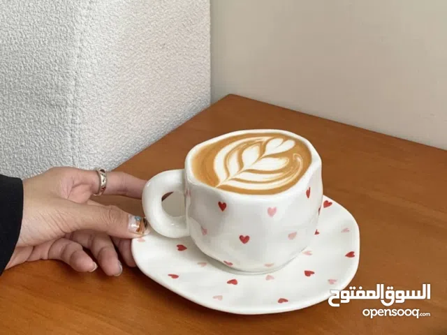 Valentine Heart Coffee Cup & Saucer كوب قهوة فالنتاين مع صحن