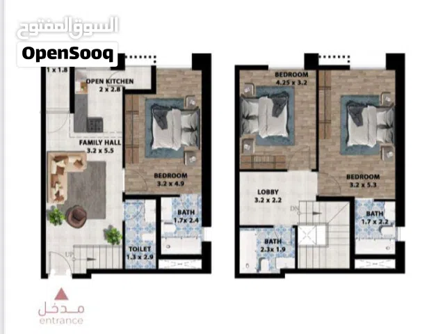 تملك مع شيماء شقة دوبلكس بنظام طابقين بمساحة 121م ثلاث غرف مع صالتين و باقساط مرنة لمدة ثلاث سنوات