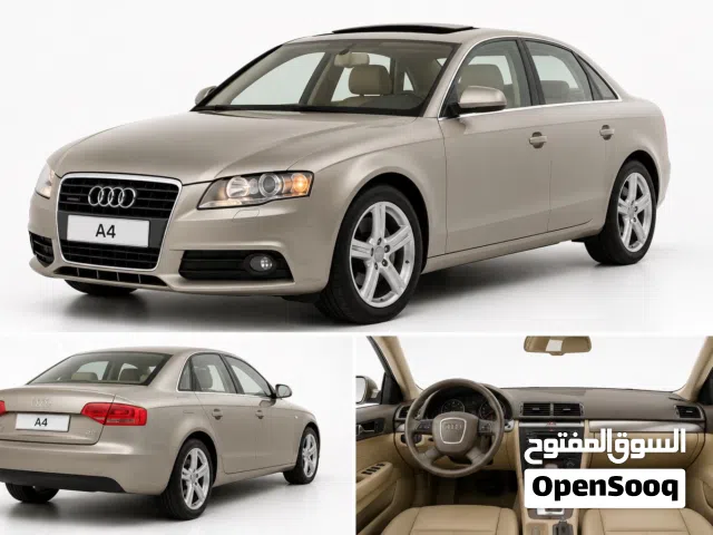 Audi A4 2008-  2.0 بنزين فتحة سقف لون ذهبي