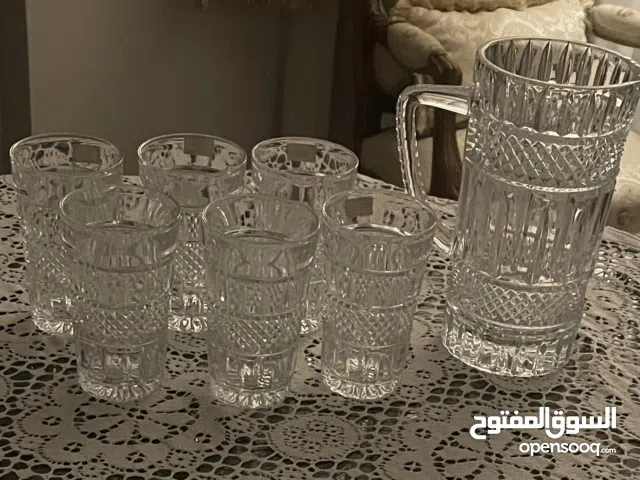 طقم كريستال بوهيمي إبريق و6 اكواب كريستال