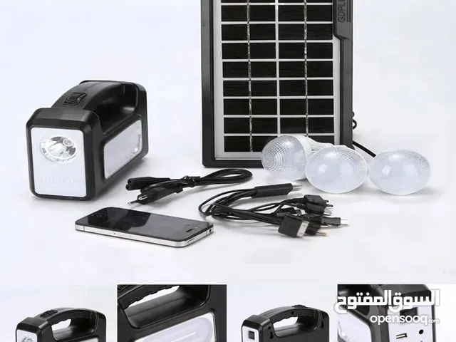 جهاز منظم شمسي مع بور بانك وأضائه 3لمبات لإنقطاع الكهرباء او للطوارئ والرحلات