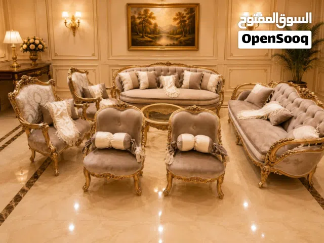 اطقم جلوس جاهزة للاستلام الفوري عليها عرض تخفيض
