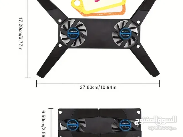 قاعدة تبريد لابتوب مع مروحتين