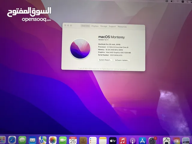 ماك بوك برو 2019  Mac book pro core i9