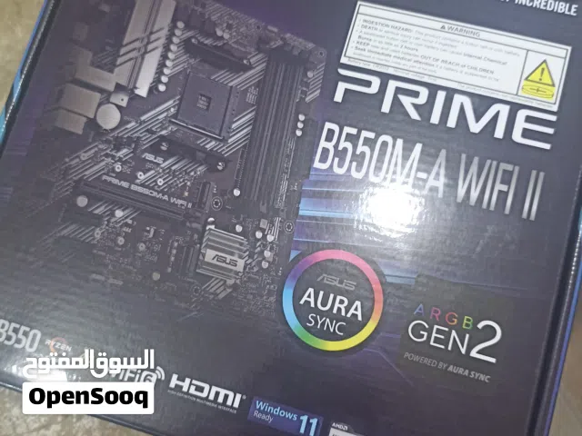 لوحة asus prime wifi II b550 للبيع جديدة مكرشمة بباكوها  اللوحة المعروفة